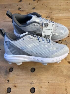 adidas Kids Softball / baseball Cleats in Light Gray and Dark Gray
